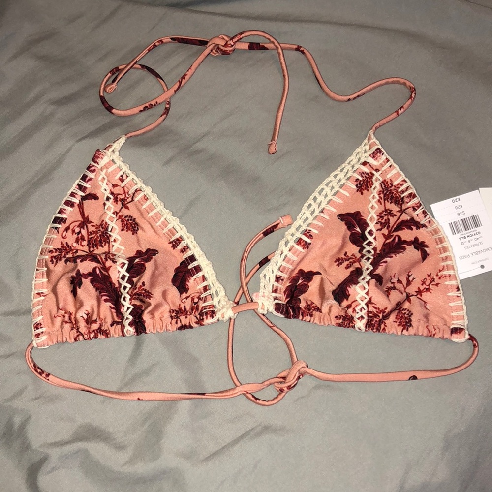 Gorgeous Topshop floral and crochet bikini top